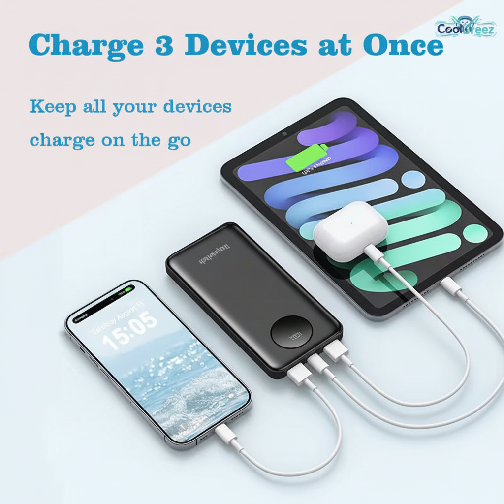Charge 3 Devices Solid Background