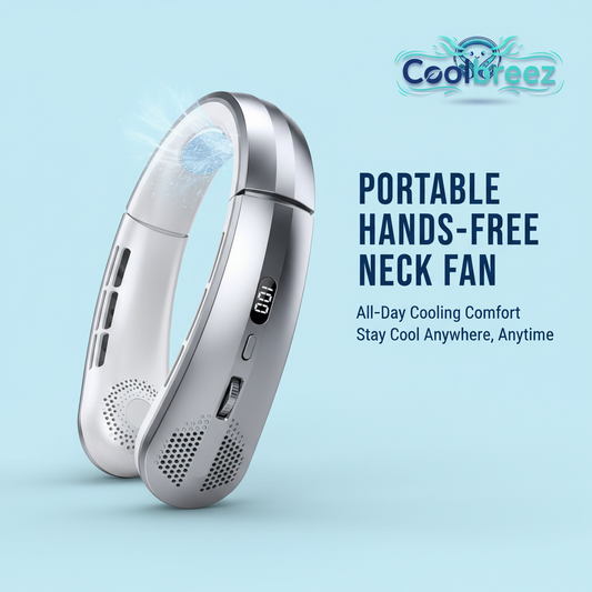 CoolBreez Neck Fan Side View - Branded