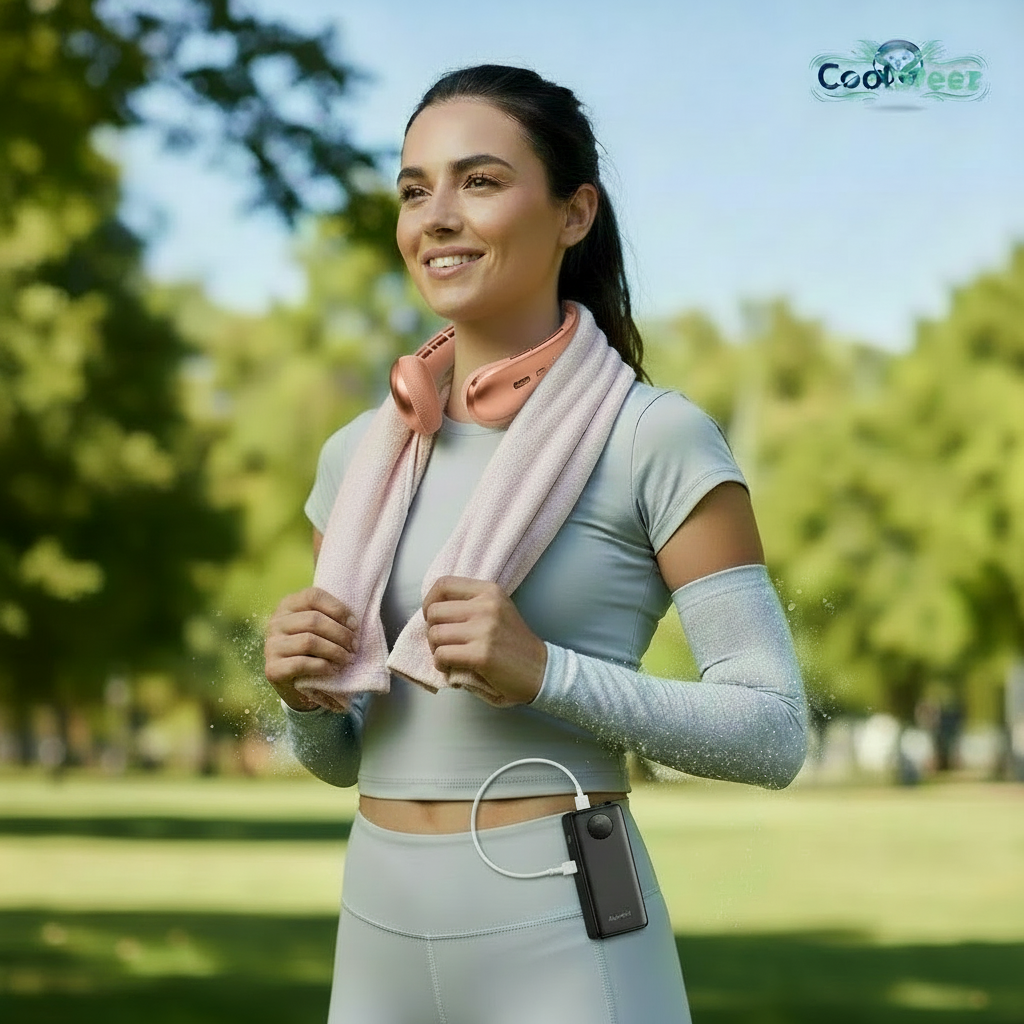 Realistic Female Model with Cooling Products