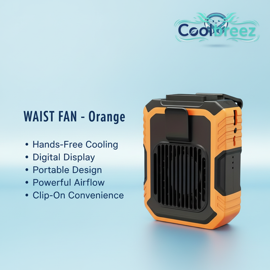 Waist Fan with Light Blue Background